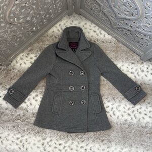 Gray pea coat girls size 3T timeless preppy neutral classic winterwear preschool